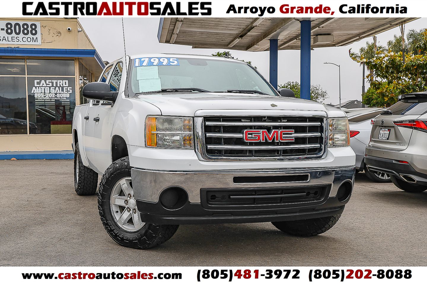 White 2013 GMC Sierra 1500 SL Crew Cab Pickup Truck 4X2 Automatic