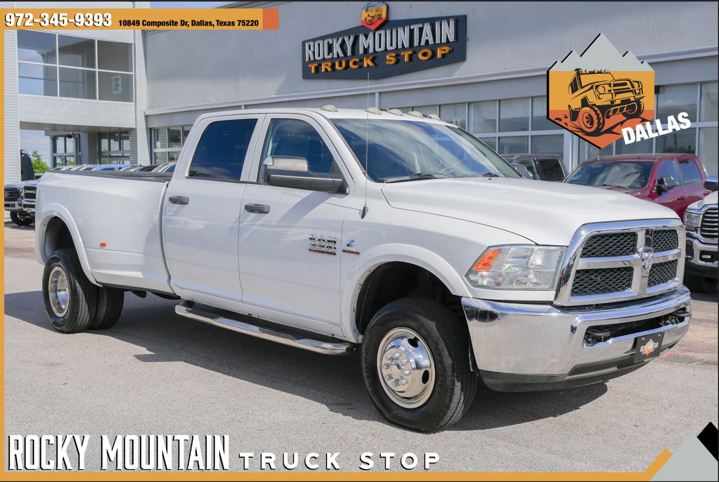 [PW7] Bright White Clear Coat 2014 RAM 3500 Tradesman Crew Cab LB DRW 4WD Pickup Truck Four-Wheel Drive Automatic