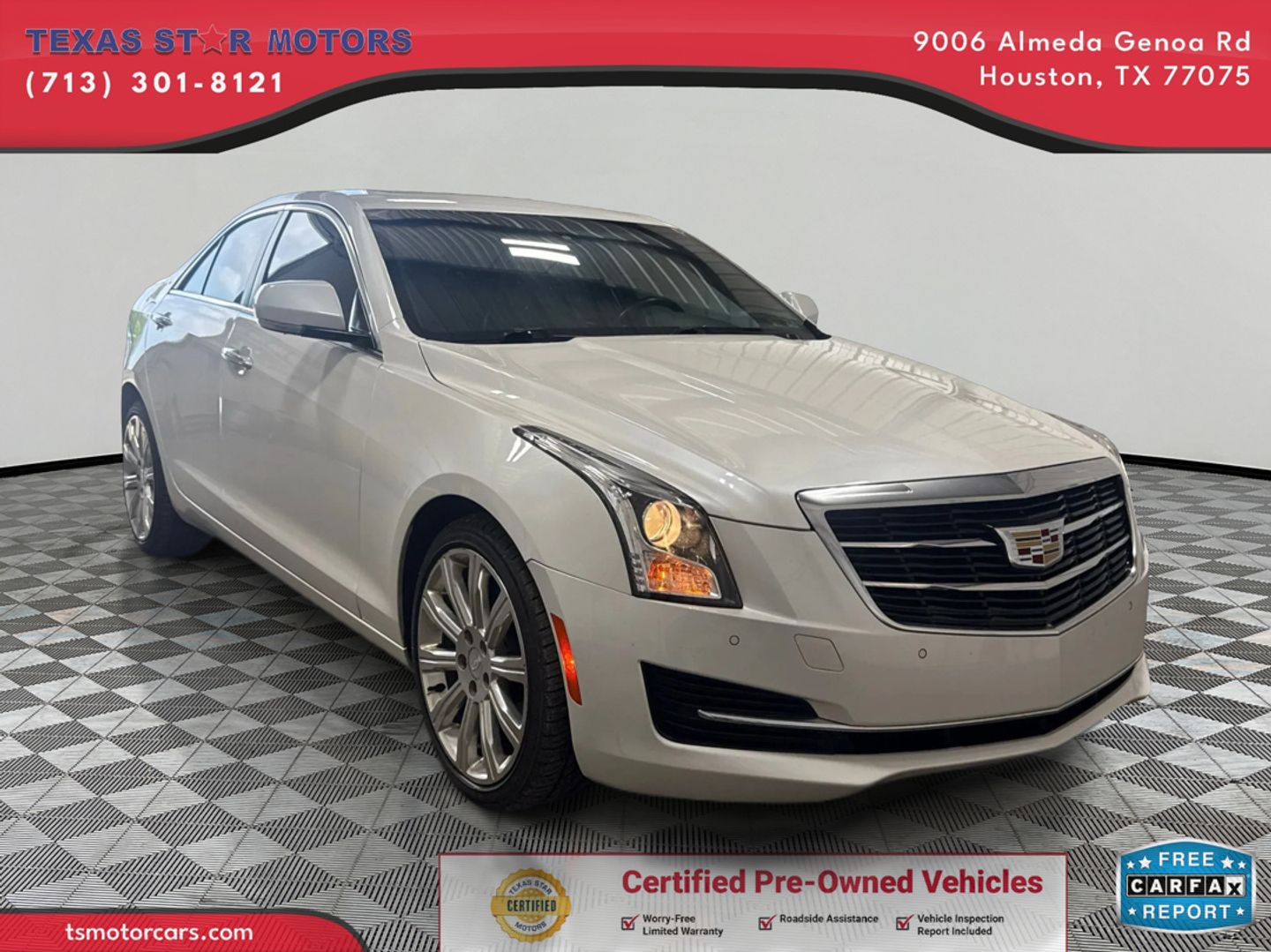 White 2017 Cadillac ATS 2.0T Luxury AWD Sedan All-Wheel Drive Automatic