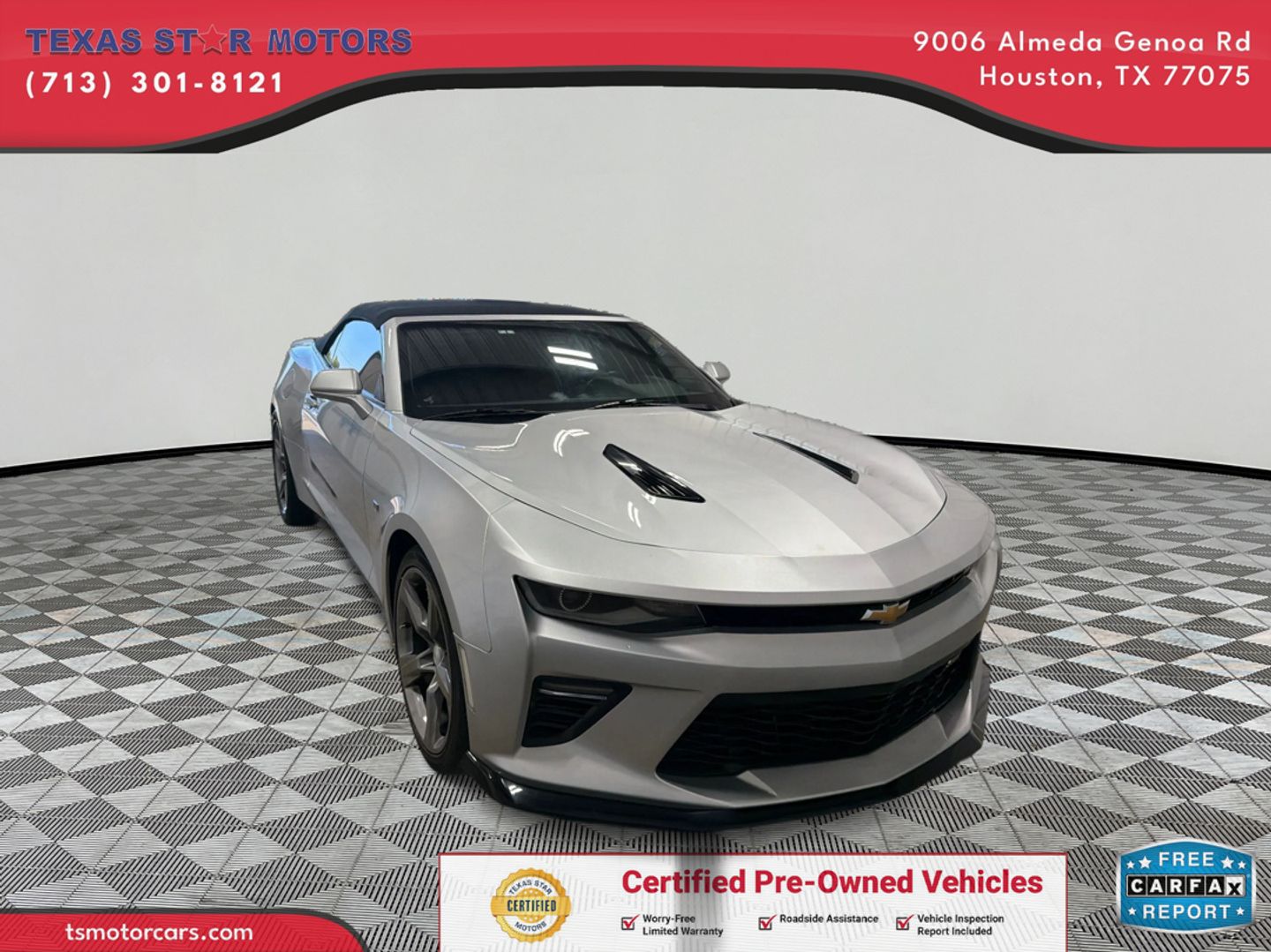 Silver 2017 Chevrolet Camaro Convertible Rear-Wheel Drive Automatic