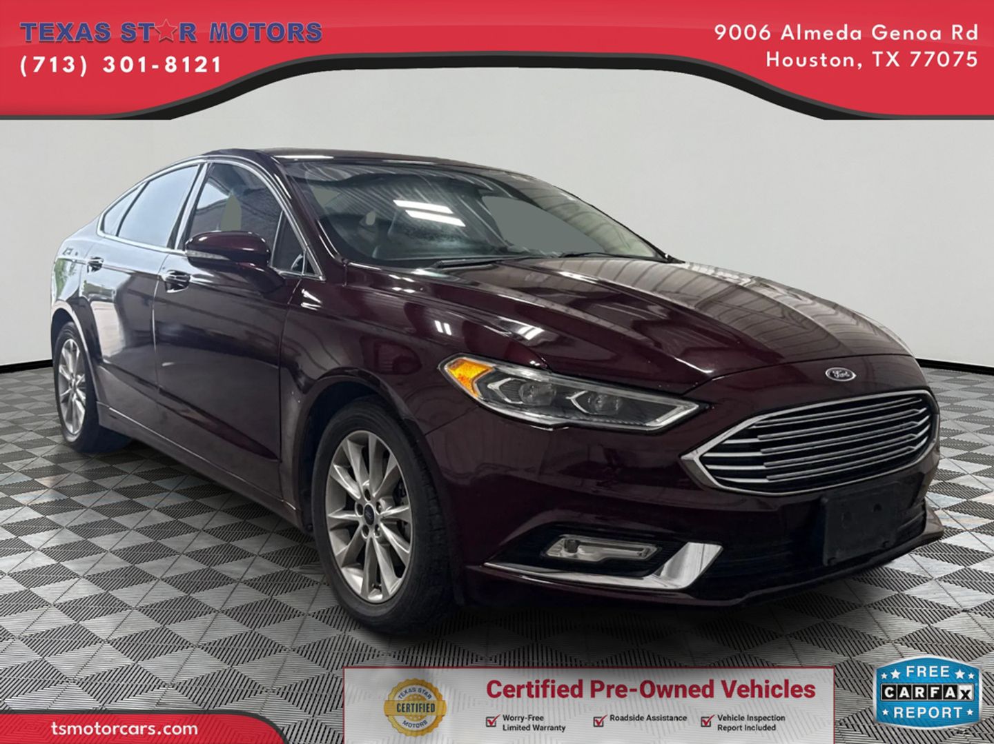 Red (MAROON) 2017 Ford Fusion SE Sedan Front-Wheel Drive Automatic
