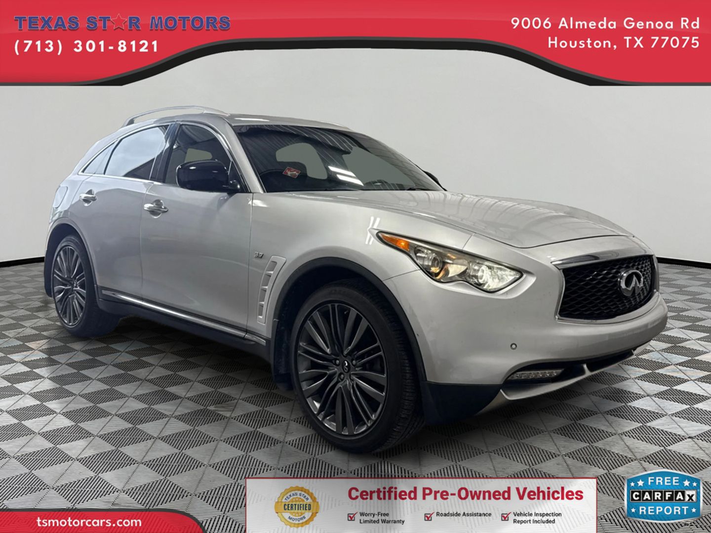 Silver 2017 INFINITI QX70 RWD SUV / Crossover Rear-Wheel Drive Automatic