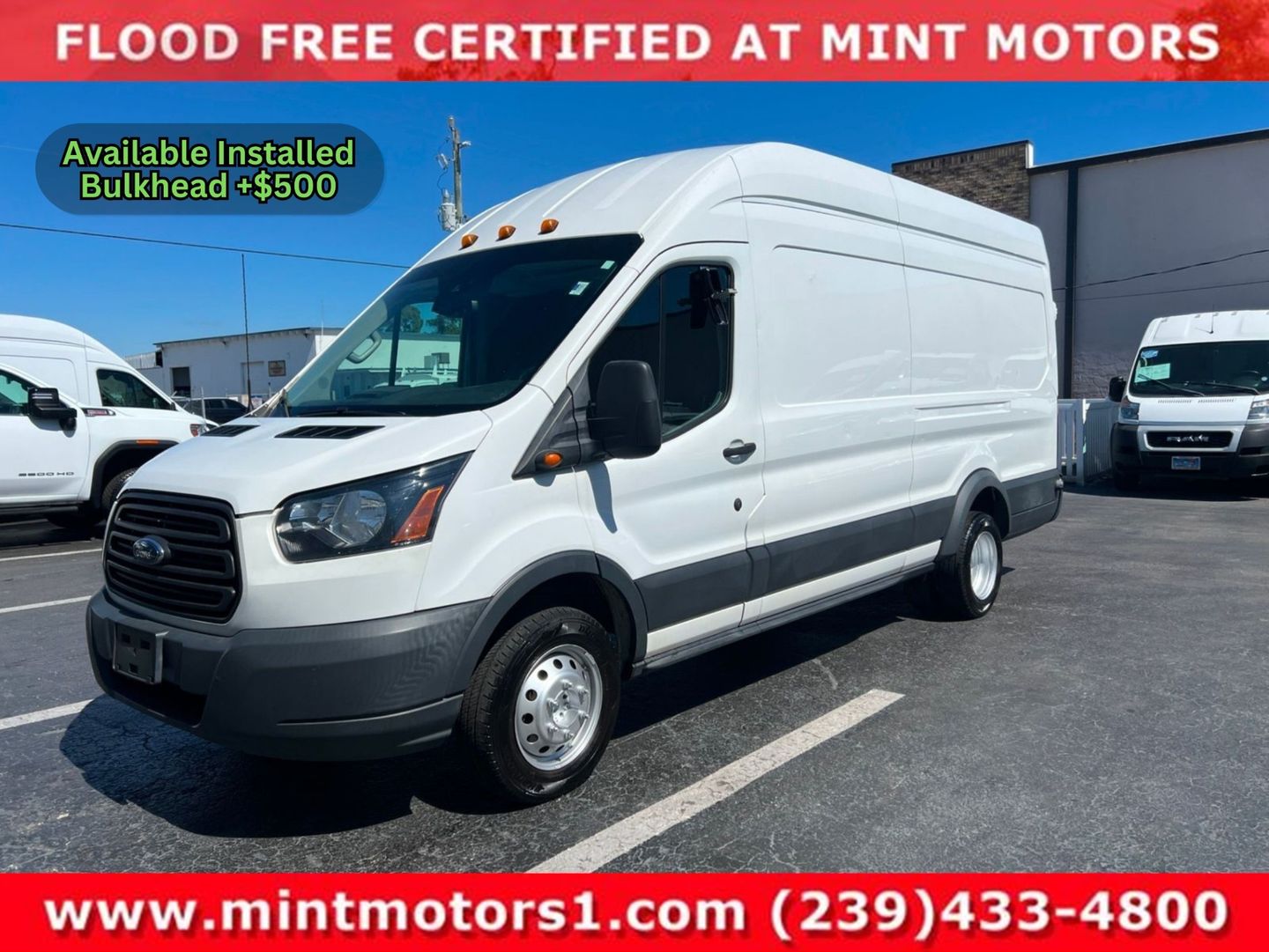 White 2018 Ford Transit Cargo 350 HD 3dr LWB High Roof DRW Extended Cargo Van with Sliding Passenger Side Door and 10360 Lb. GVWR Van Rear-Wheel Drive Automatic
