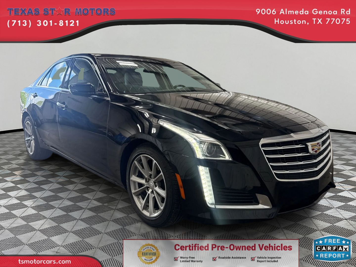 Black 2019 Cadillac CTS 3.6L Luxury RWD Sedan Rear-Wheel Drive Automatic