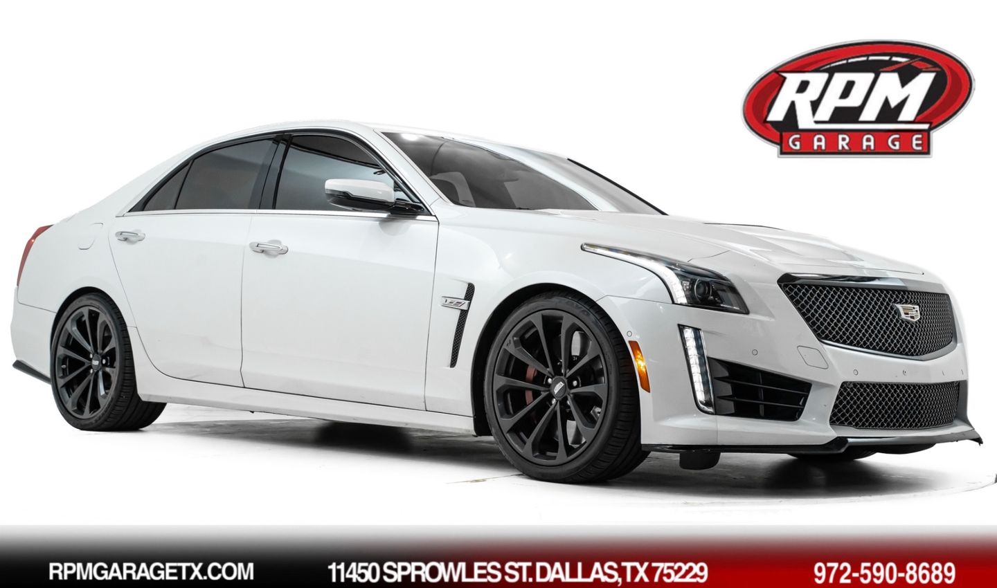 White 2019 Cadillac CTS-V RWD Sedan Rear-Wheel Drive Automatic