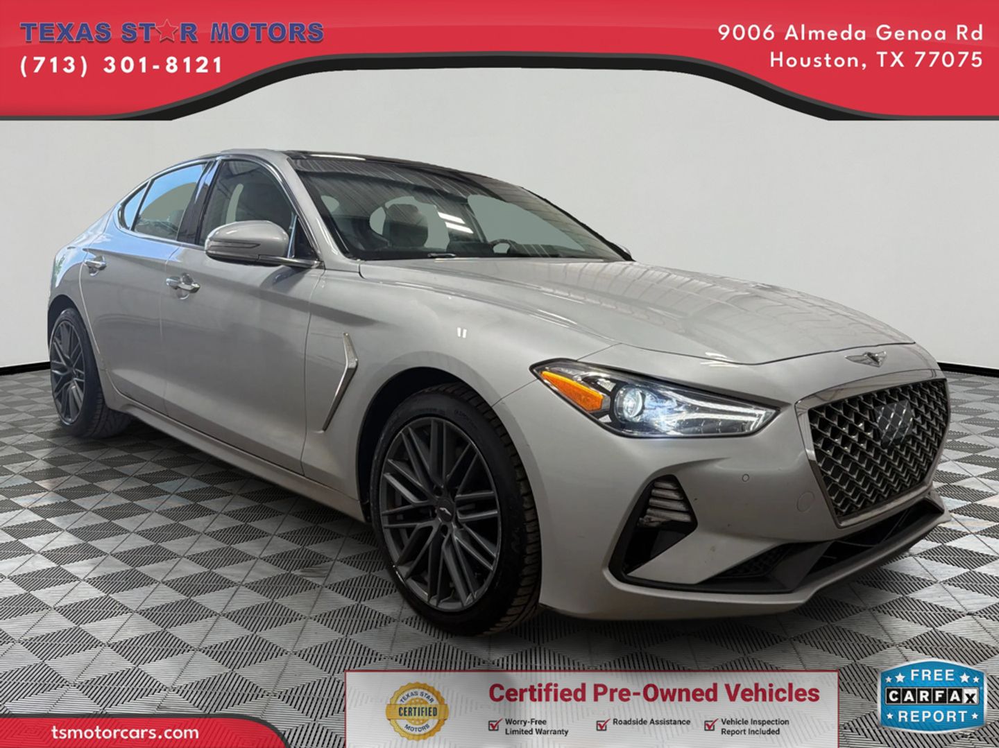 Silver 2019 Genesis G70 Sedan Rear-Wheel Drive Automatic