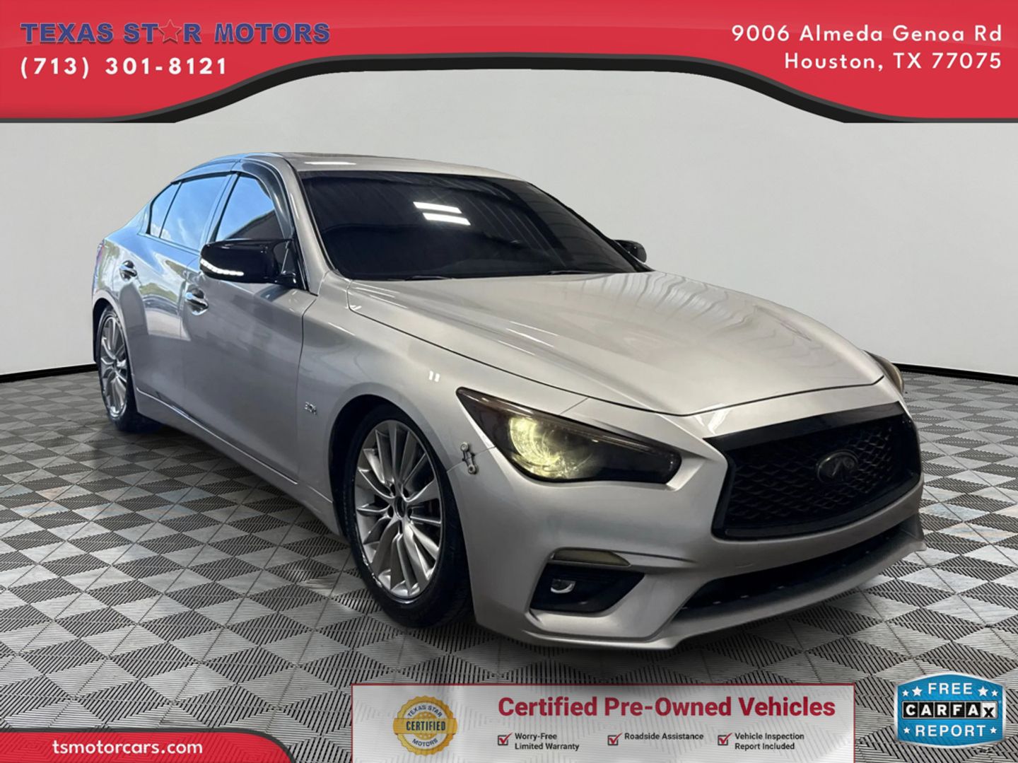 Silver 2019 INFINITI Q50 3.0t Luxe RWD Sedan Rear-Wheel Drive Automatic