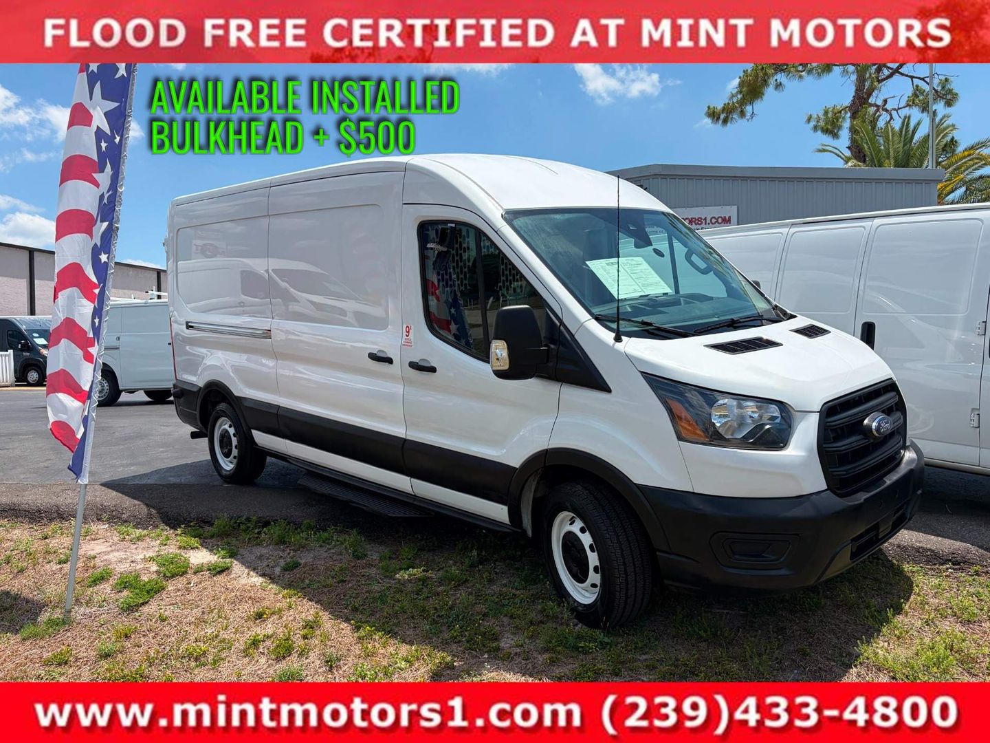 White 2020 Ford Transit Cargo 150 Medium Roof RWD Van Rear-Wheel Drive Automatic