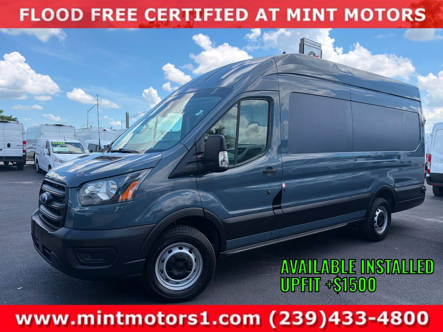 Blue 2020 Ford Transit Cargo Van Rear-Wheel Drive Automatic