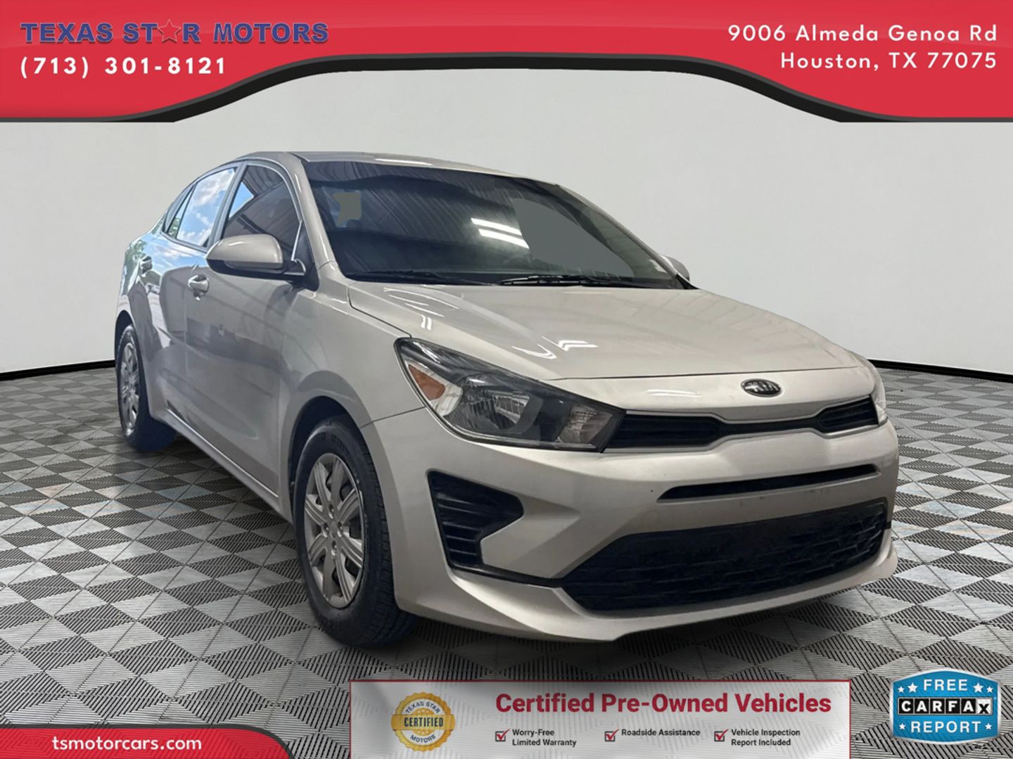 Gray 2021 Kia Rio S FWD Sedan Front-Wheel Drive Automatic