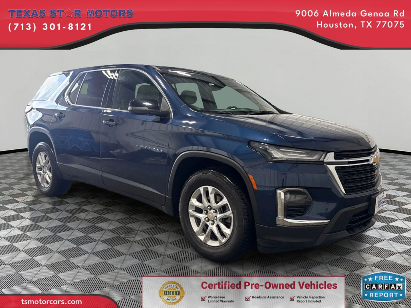 Blue 2022 Chevrolet Traverse LS FWD SUV / Crossover Front-Wheel Drive Automatic