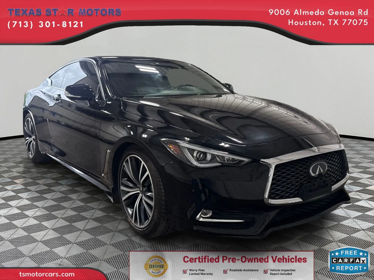 Black 2022 INFINITI Q60 3.0T Luxe RWD Coupe Rear-Wheel Drive Automatic